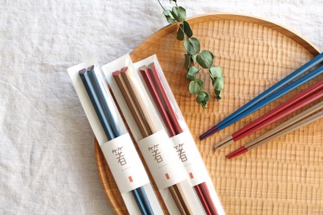 KORINDO Ten-shaved Pentagonal Chopsticks Blue 22.5cm /8.85in
