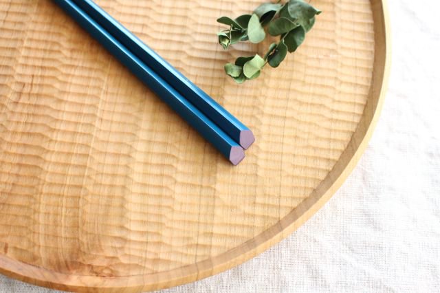 KORINDO Ten-shaved Pentagonal Chopsticks Blue 22.5cm /8.85in