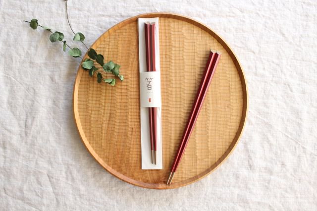 KORINDO Ten-shaved Pentagonal Chopsticks Peach 22.5cm /8.85in