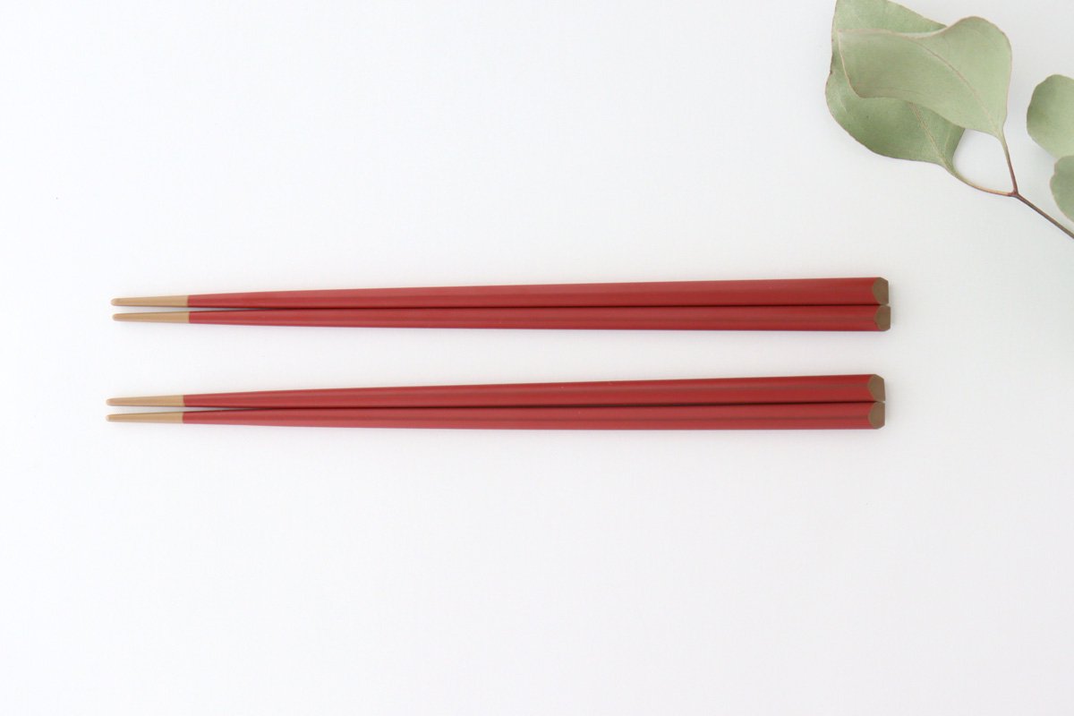 KORINDO Ten-shaved Pentagonal Chopsticks Peach 22.5cm /8.85in