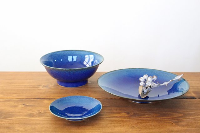 Round Plate Blue 27cm/10.6in | Mino Ware