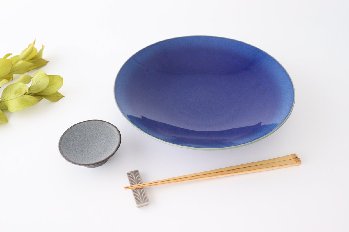 Round Plate Blue 27cm/10.6in | Mino Ware