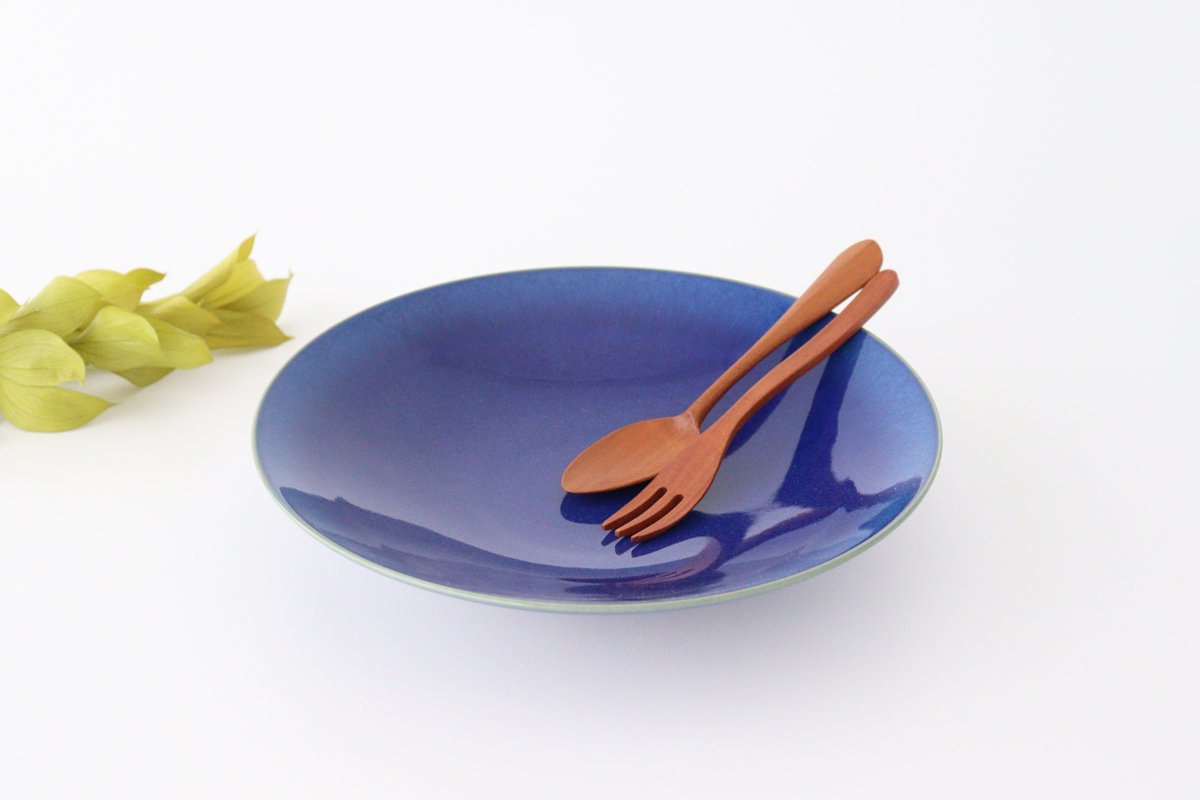 Round Plate Blue 27cm/10.6in | Mino Ware