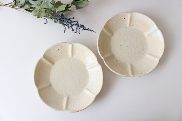 Furutani Seitosho Flower-shaped Plate White Small