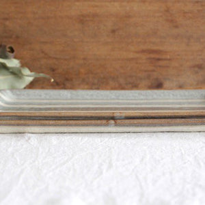 Rectangle Plate Gray Stripes | Sushi Plate Mino Ware-Detail2