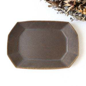 Furutani Seitosho Rust Glaze Rectangle Plate Small  | Sushi Plate-TOP