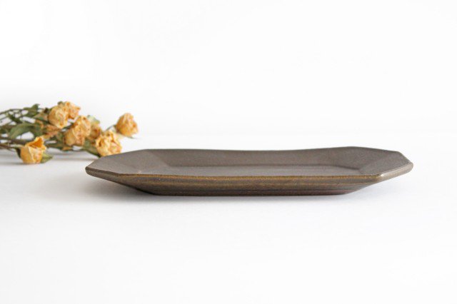 Furutani Seitosho Rust Glaze Rectangle Plate Small  | Sushi Plate-Detail2