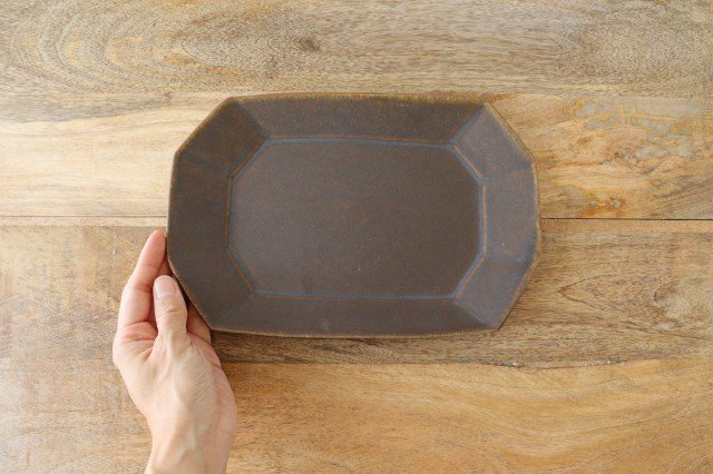 Furutani Seitosho Rust Glaze Rectangle Plate Small  | Sushi Plate-Detail3