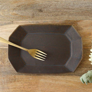 Furutani Seitosho Rust Glaze Rectangle Plate Small  | Sushi Plate-Detail5