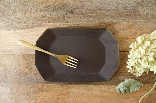 Furutani Seitosho Rust Glaze Rectangle Plate Small  | Sushi Plate-Detail5