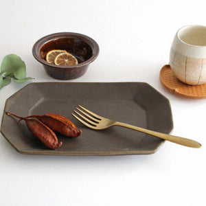 Furutani Seitosho Rust Glaze Rectangle Plate Small  | Sushi Plate-Detail9