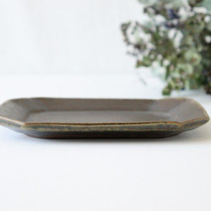 Furutani Seitosho Rust Glaze Octagonal Cake Plate  | Sushi Plate-Detail2