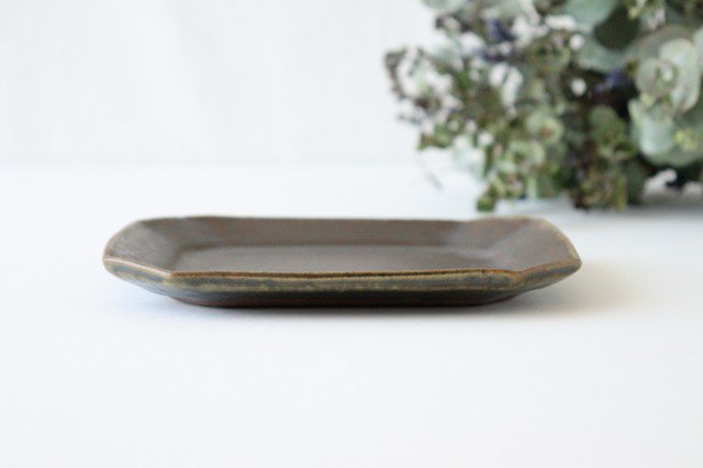 Furutani Seitosho Rust Glaze Octagonal Cake Plate  | Sushi Plate-Detail2