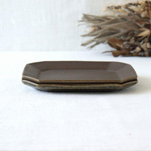 Furutani Seitosho Rust Glaze Octagonal Cake Plate  | Sushi Plate-Detail4