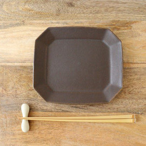 Furutani Seitosho Rust Glaze Octagonal Cake Plate  | Sushi Plate-Detail5