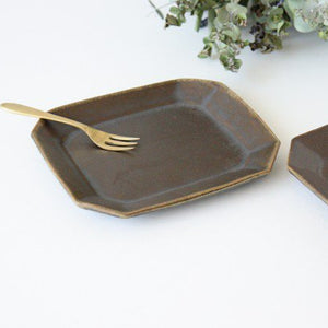 Furutani Seitosho Rust Glaze Octagonal Cake Plate  | Sushi Plate-Detail7