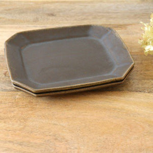 Furutani Seitosho Rust Glaze Octagonal Cake Plate  | Sushi Plate-Detail9