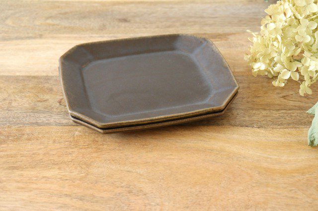 Furutani Seitosho Rust Glaze Octagonal Cake Plate  | Sushi Plate-Detail9