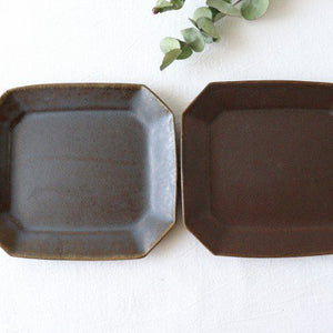 Furutani Seitosho Rust Glaze Octagonal Cake Plate  | Sushi Plate-Detail10
