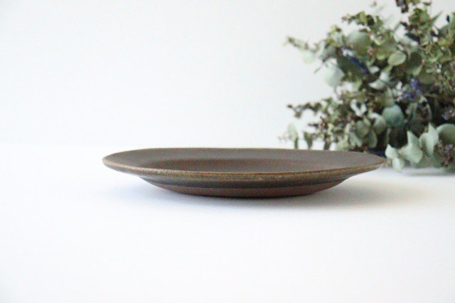 Furutani Seitosho Oval Deep Plate Rust Glaze
