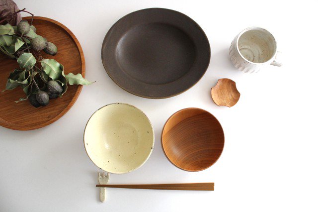 Furutani Seitosho Oval Deep Plate Rust Glaze
