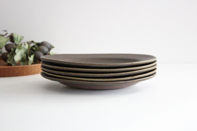 Furutani Seitosho Oval Deep Plate Rust Glaze
