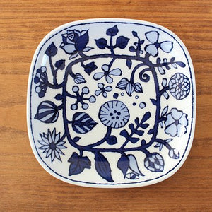 Square Plate Fower Parade Small | Sushi Plate Hasami Ware-TOP