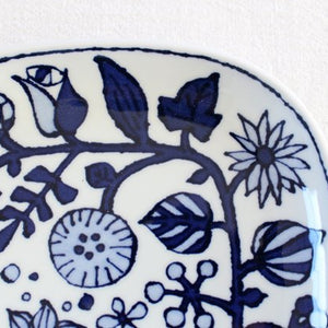 Square Plate Fower Parade Small | Sushi Plate Hasami Ware-Detail2