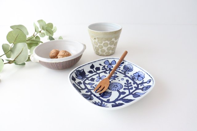 Square Plate Fower Parade Small | Sushi Plate Hasami Ware-Detail11