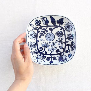 Square Plate Fower Parade Small | Sushi Plate Hasami Ware-Detail4