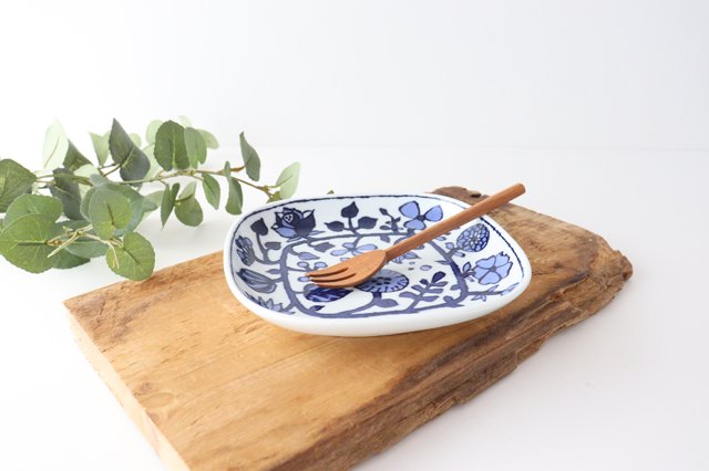 Square Plate Fower Parade Small | Sushi Plate Hasami Ware-Detail7