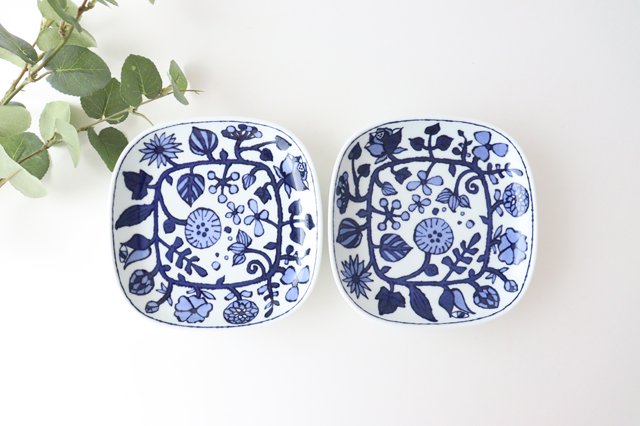 Square Plate Fower Parade Small | Sushi Plate Hasami Ware-Detail8
