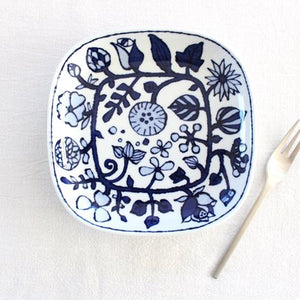 Square Plate Fower Parade Small | Sushi Plate Hasami Ware-Detail9