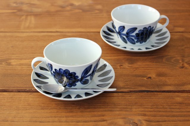 Round Plate Navy Leaves 15cm/5.9in | Hasami Ware