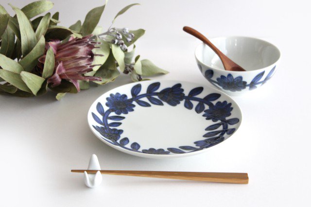 Round Bowl Blue Daisy 13.5cm/5.3in | Serving Bowl Hasami Ware
