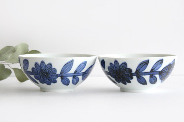 Round Bowl Blue Daisy 13.5cm/5.3in | Serving Bowl Hasami Ware