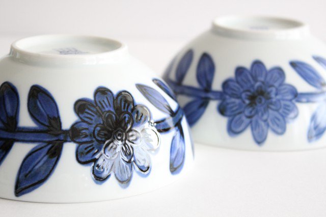 Round Bowl Blue Daisy 13.5cm/5.3in | Serving Bowl Hasami Ware