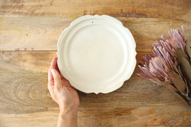 Furutani Seitosho Sculpture Plate White 21cm/8.3in
