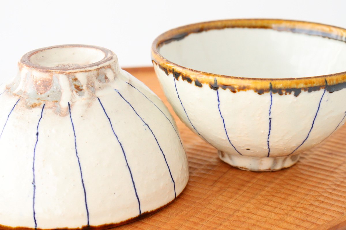 Furutani Seitosho Rice Bowl Blue Stripe | Shigaraki Ware