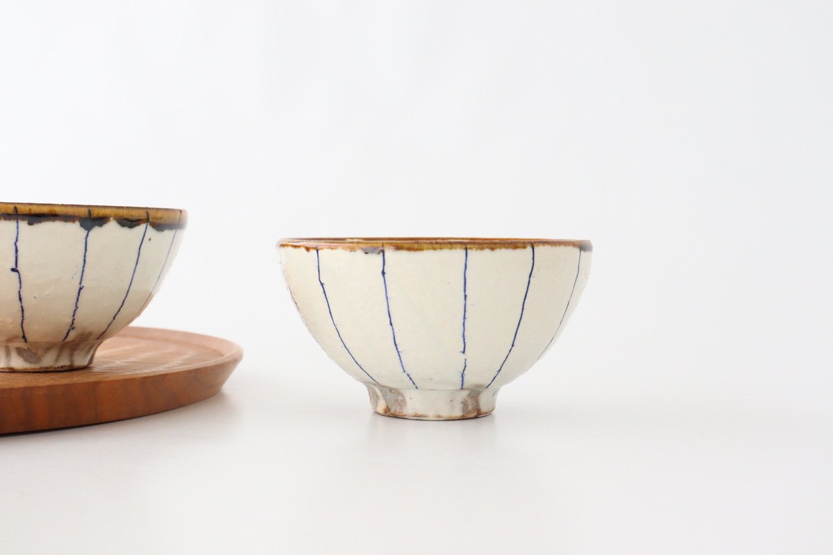 Furutani Seitosho Rice Bowl Blue Stripe | Shigaraki Ware