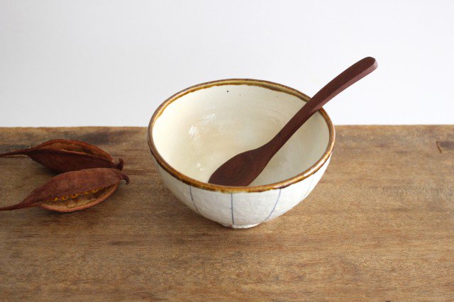 Furutani Seitosho Rice Bowl Blue Stripe | Shigaraki Ware