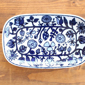 Rectangle Plate Fower Parade | Sushi Plate Hasami Ware-TOP