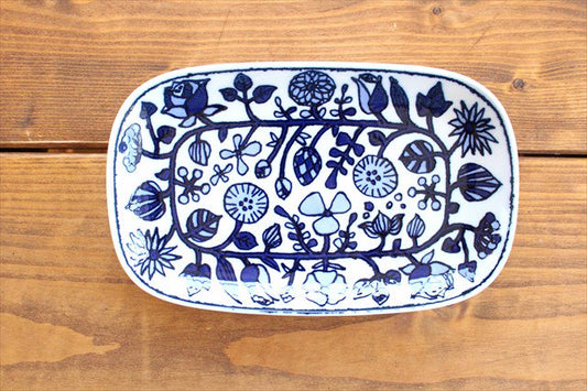 Rectangle Plate Fower Parade | Sushi Plate Hasami Ware-TOP