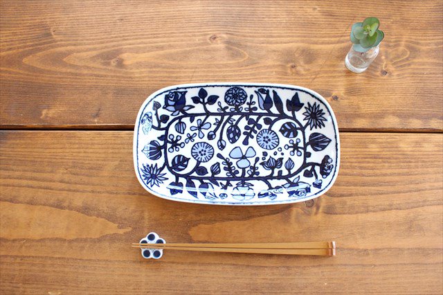 Rectangle Plate Fower Parade | Sushi Plate Hasami Ware-Detail3