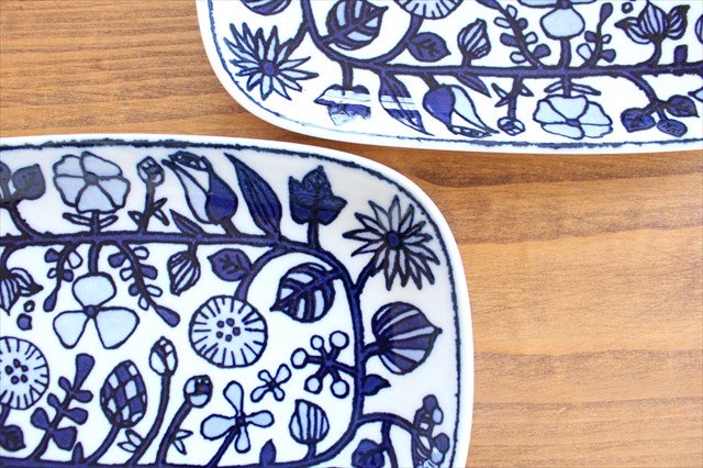 Rectangle Plate Fower Parade | Sushi Plate Hasami Ware-Detail4