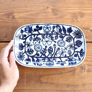 Rectangle Plate Fower Parade | Sushi Plate Hasami Ware-Detail8