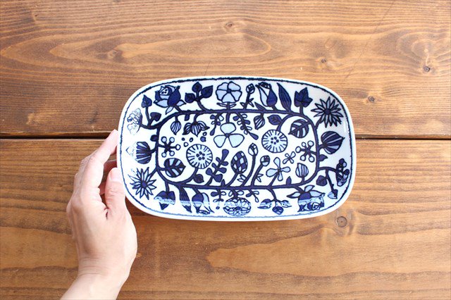 Rectangle Plate Fower Parade | Sushi Plate Hasami Ware-Detail8