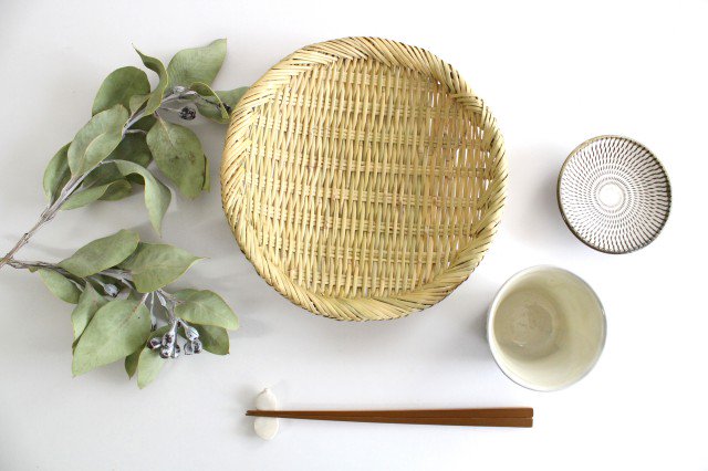 Japanese Bamboo Bascketery Tray 21cm/8.3in | Iwate Bamboo Crafts
