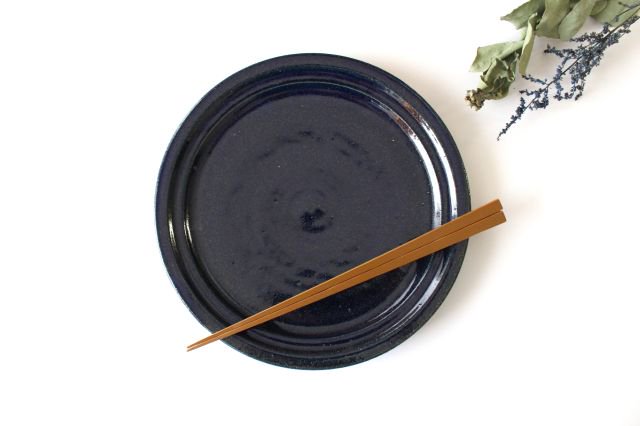 Furutani Seitosho Round Plate Lapis Glaze 21cm/8.3in