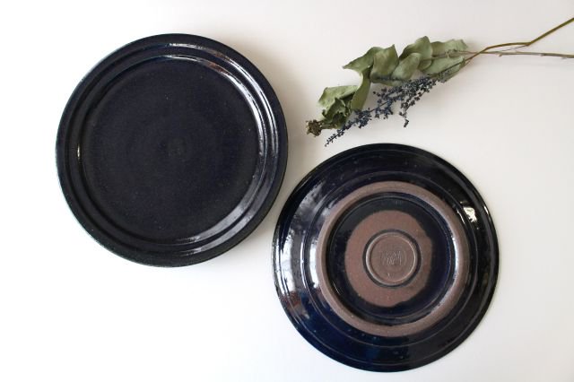 Furutani Seitosho Round Plate Lapis Glaze 21cm/8.3in